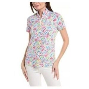 Ibkul Womens Large 1/4 Zip Short Sleeve Shirt  Golf Tennis Top Activewear UPF 50